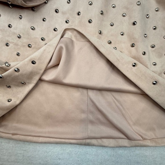 Forever 21‎ Plus Blush Pink Studded Suede Mini Skirt 3X holiday party Barbiecore - Picture 6 of 10